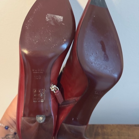 Gucci Authentic Burgundy Pointy Boots Size 10b - Picture 7 of 7